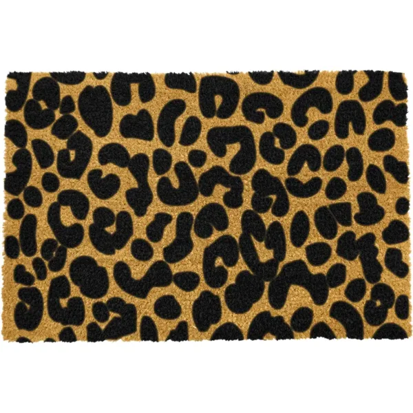 Doormat Leopard Print Black
