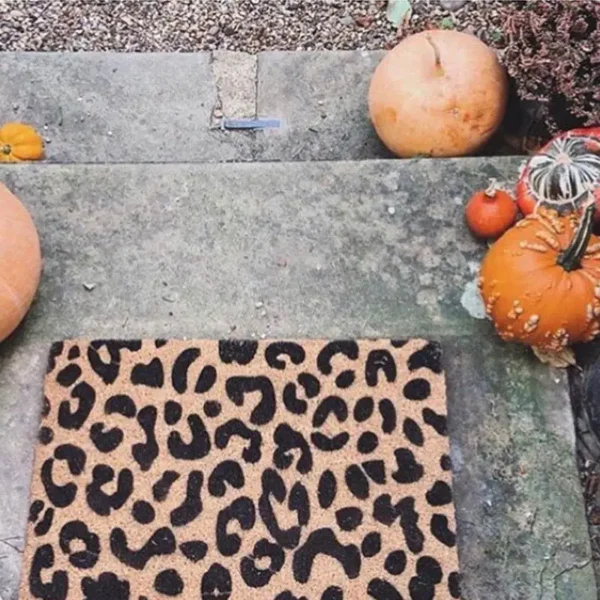 Leopard Doormat Black