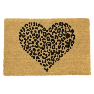 Leopard Print Heart Doormat