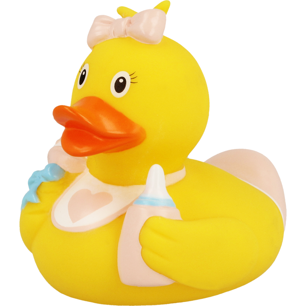 Baby Girl 8.5cm Rubber Duck The Calendar and Gift Company