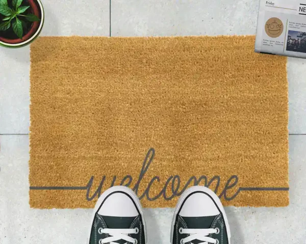 Doormat Grey Welcome