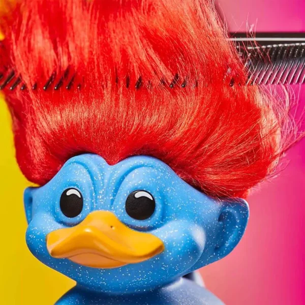 Blue Glitter Troll Blue Red Hair Rubber Duck