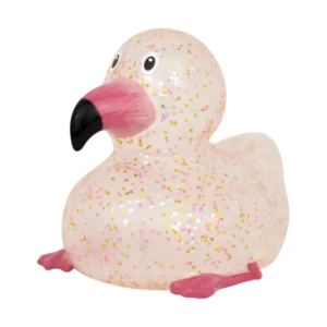 Flamingo Glitter Rubber Duck
