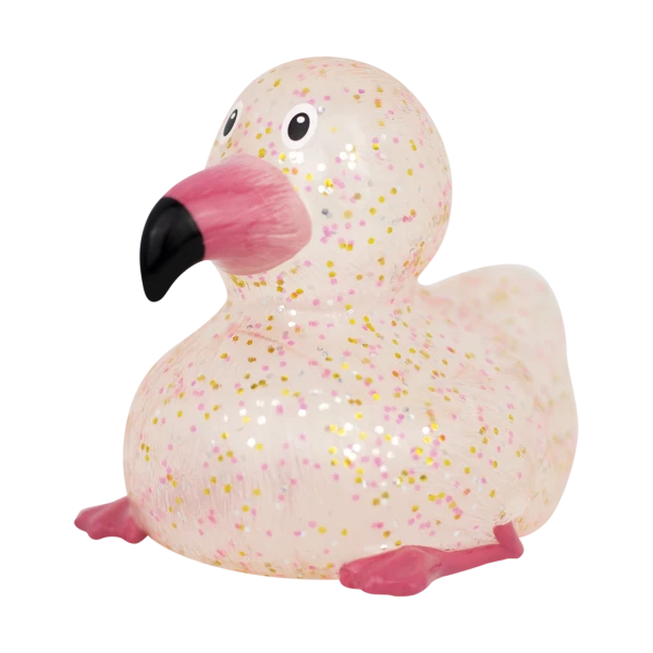 Flamingo Glitter Rubber Duck
