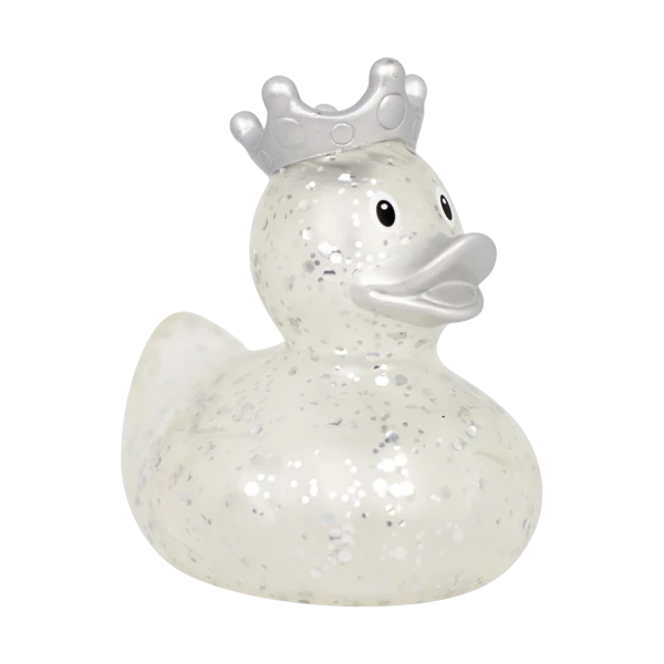 Glitter Rubber Duck Crown Silver