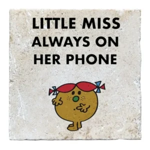 Little Miss Always on Phone Stone Coaster