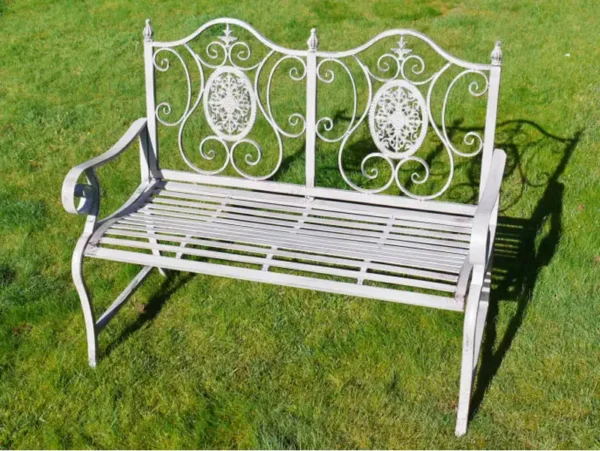 Antique Grey Garden Bench