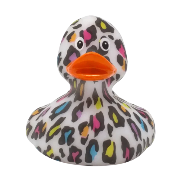 Multi Colour Leopard Rubber Duck