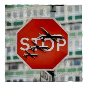 Banksy Stop Sign Coaster