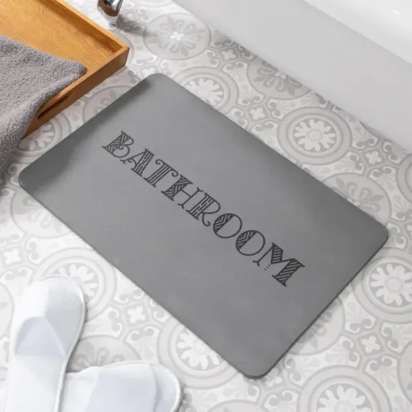 Bathroom Grey Stone Bath Mat