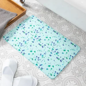 Blue Terrazzo Stone Bath Mat