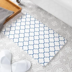 Blue Trellis Stone Bath Mat