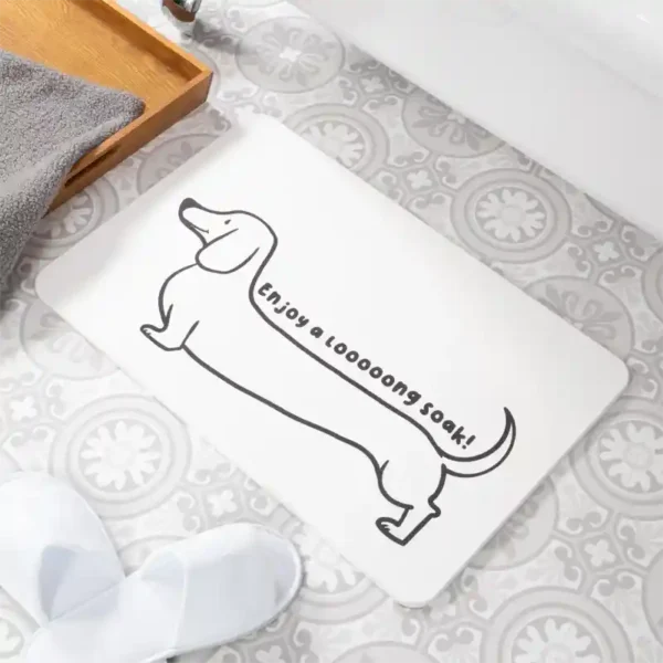 Dachshund Stone Bath Mat