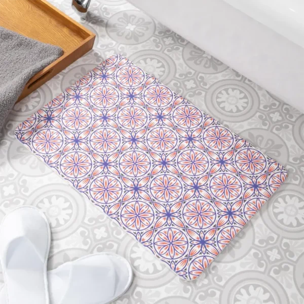 Geometric Stone Bath Mat