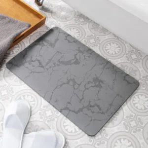 Grey Pattern Stone Bath Mat