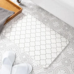 Grey Trellis Stone Bath Mat