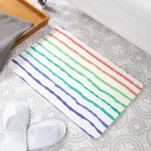 Rainbow Lines Stone Bath Mat