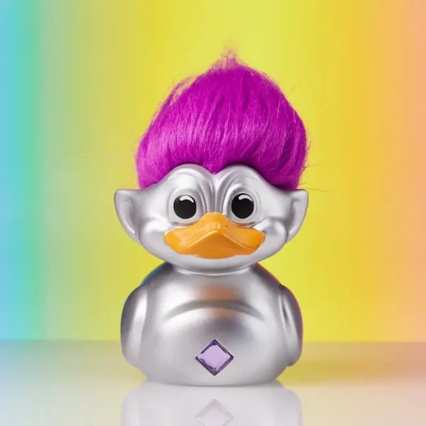 Silver Glitter Troll Duck