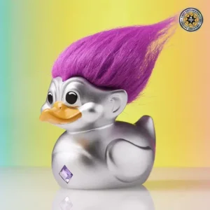 Silver Glitter Troll Rubber Duck