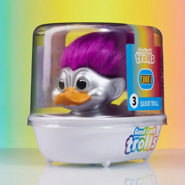 Silver Glitter Troll Rubber Duck Tubbz