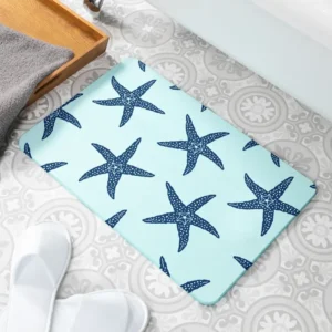 Starfish Blue Stone Bath Mat