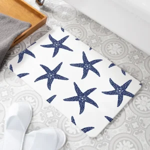 Starfish White Stone Bath Mat