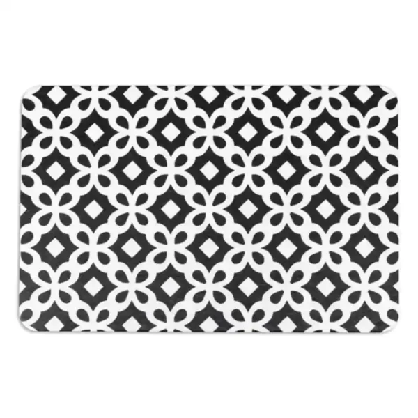 Stone Bath Mat Black Pattern