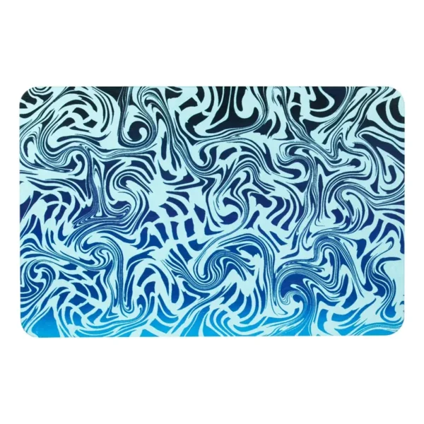 Stone Bath Mat Blue Swirls