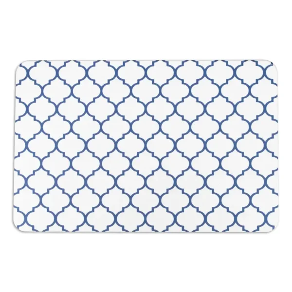 Stone Bath Mat Grey Trellis