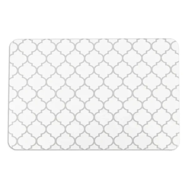 Stone Bath Mat Grey Trellis