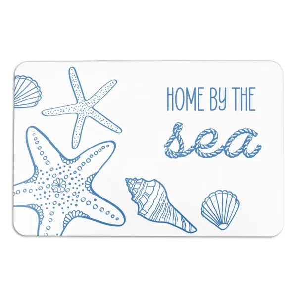 Stone Bath mat Home by the Sea White