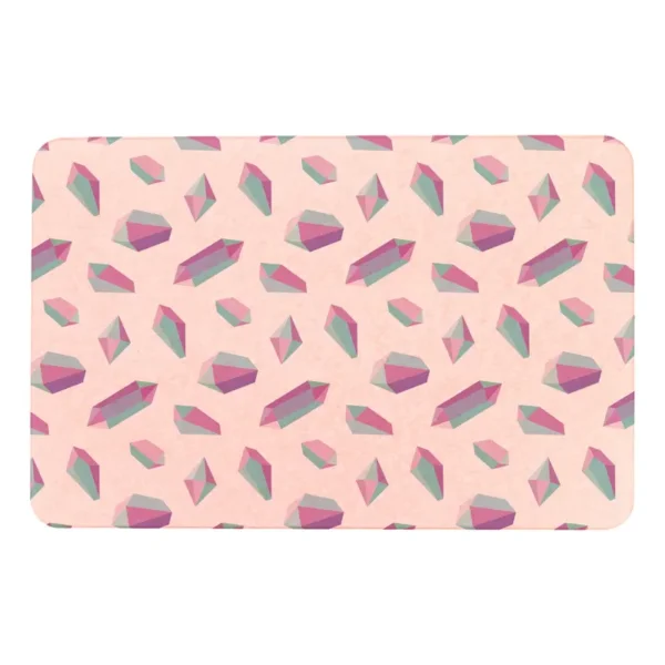 Stone Bath Mat Pink Crystals