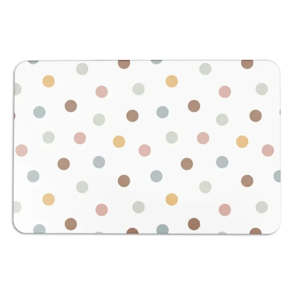 Stone Bath Mat Polka Dot White