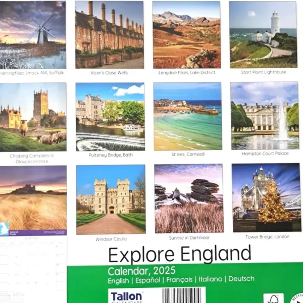 2025 Calendar Explore England Locations