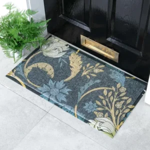 Blue Floral Doormat