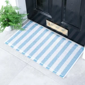 Blue Striped Doormat