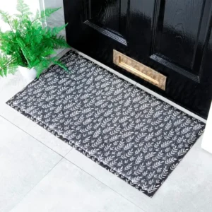 Navy Leaf Doormat