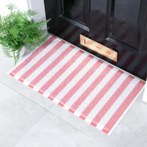 Pink Striped Doormat