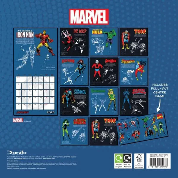 2025 Calendar Marvel Comics