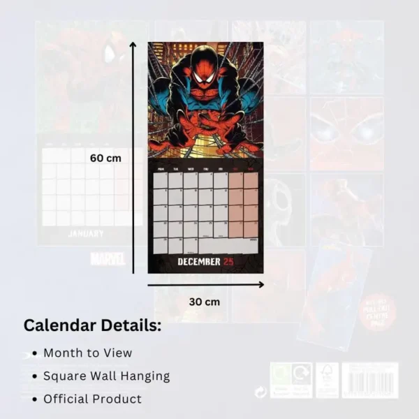 2025 Calendar Spider Man