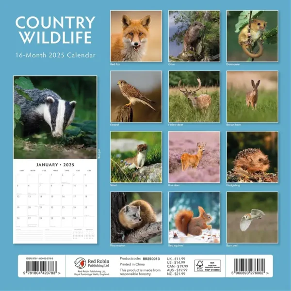 2025 Country Wildlife Calendar