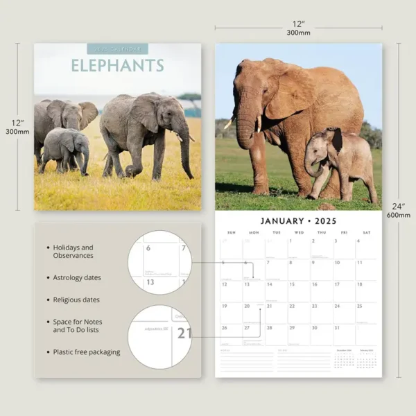 2025 Elephants Calendar