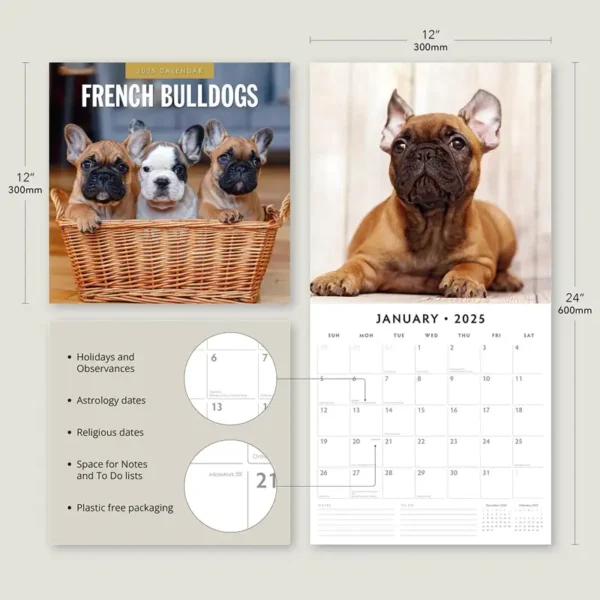 2025 French Bulldogs Calendar