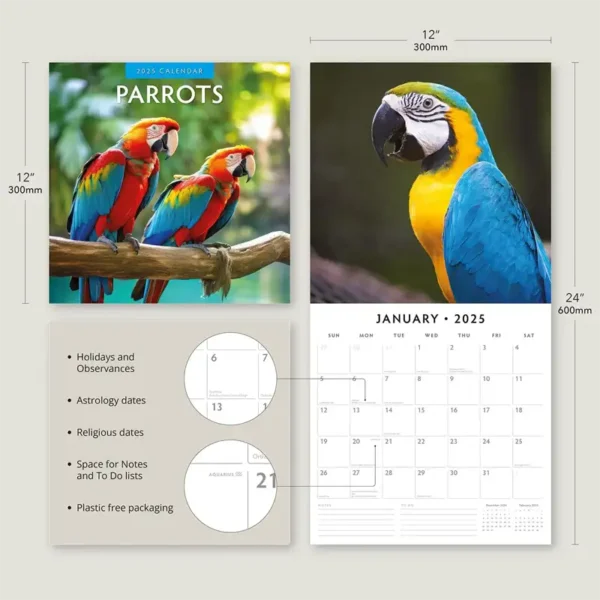 2025 Parrots Calendar