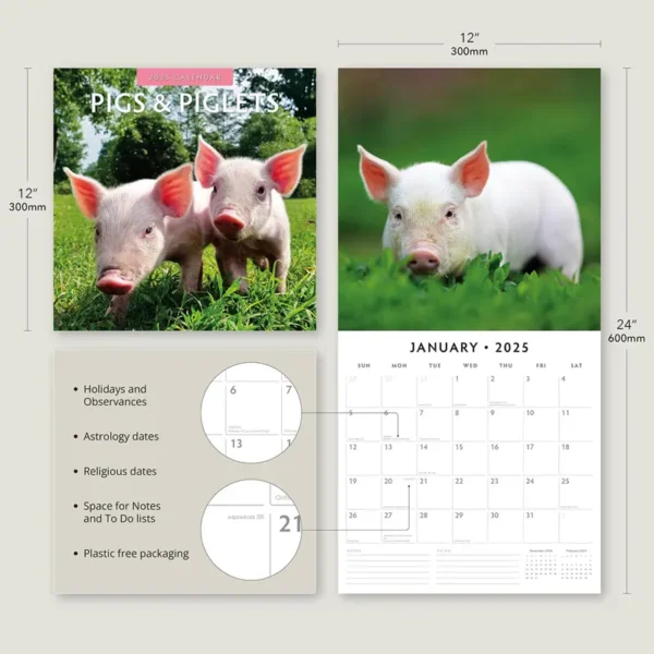 2025 Pigs Piglets Calendar