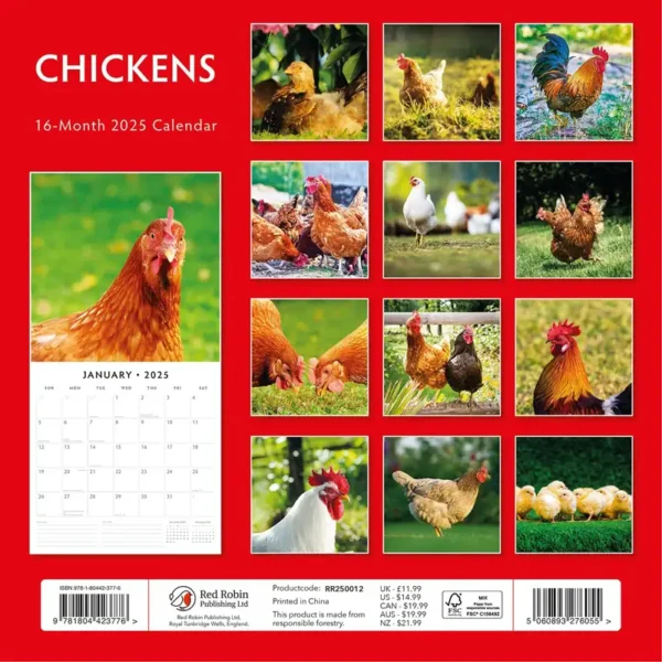 Chickens 2025 Calendar