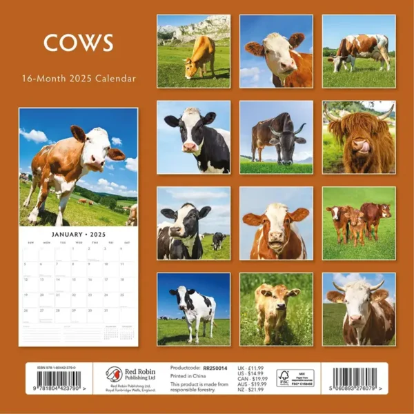 Cows 2025 Calendar