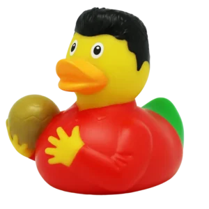 Lilalu Football Star Green Rubber Duck