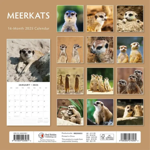 Meerkats 2025 Calendar