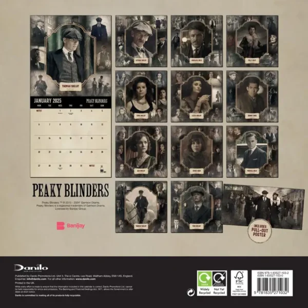 Peaky Blinders Calendar 2025